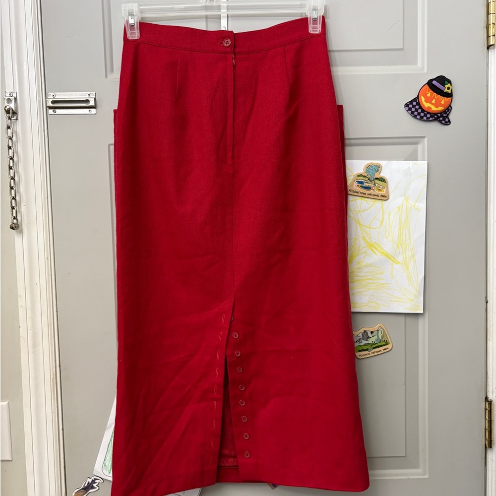 Vintage 80’s Red Wool Blend Skirt